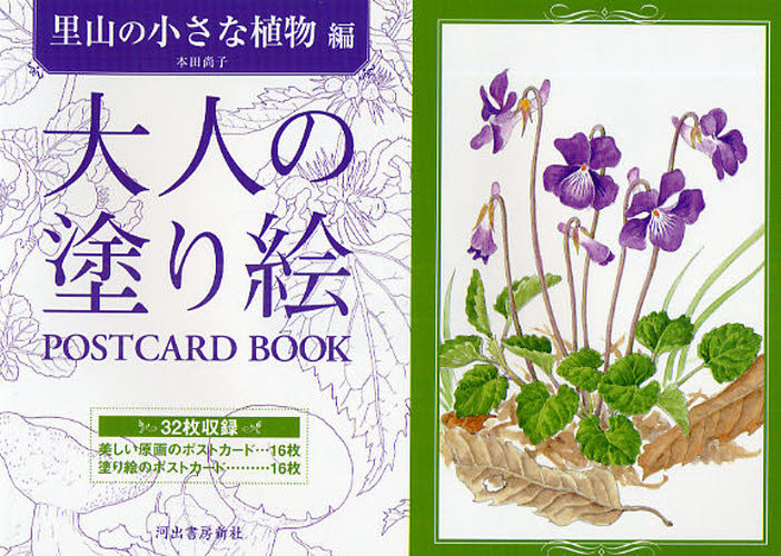 大人の塗り絵ＰＯＳＴＣＡＲＤ　ＢＯＯＫ　里山の小さな植物編 本田尚子／著 絵画技法の本の商品画像